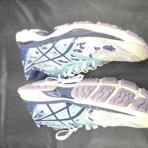 Asics Blue and Purple Athletic Shoes with Streamlined Silhouette